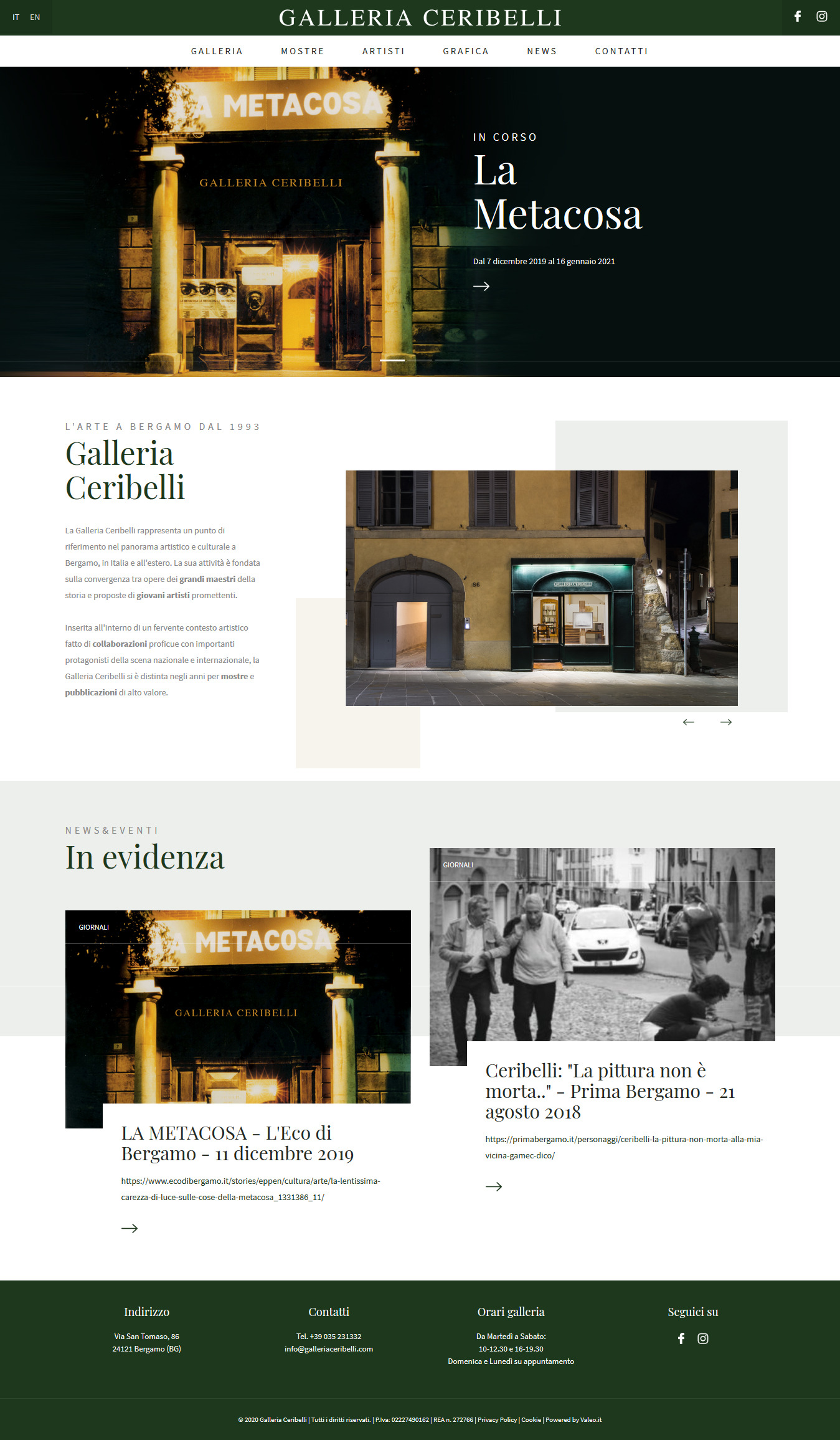 Il nuovo sito di Galleria Ceribelli racconta il mondo dell'arte